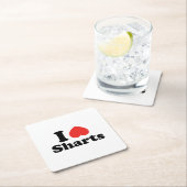 I Heart Sharts Kartonnen Onderzetters (Insitu)