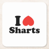 I Heart Sharts Kartonnen Onderzetters (Voorkant)