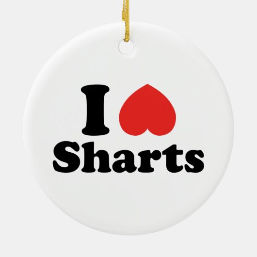 I Heart Sharts Keramisch Ornament (Achterkant)