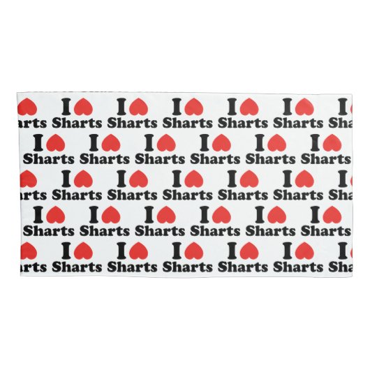 I Heart Sharts Kussensloop (Achterkant-Rechts)