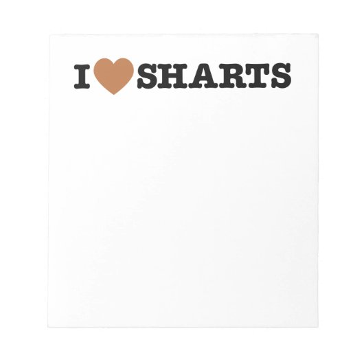 I Heart Sharts Notitieblok (Voorkant)