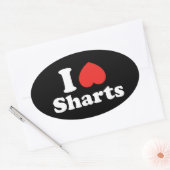 I Heart Sharts Ovale Sticker (Envelop)