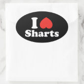 I Heart Sharts Ovale Sticker (Tas)