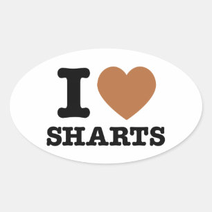 I Heart Sharts Ovale Sticker