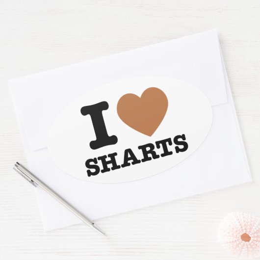 I Heart Sharts Ovale Sticker (Envelop)