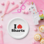 I Heart Sharts Papieren Bordje (Feest)