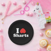 I Heart Sharts Papieren Bordje (Feest)