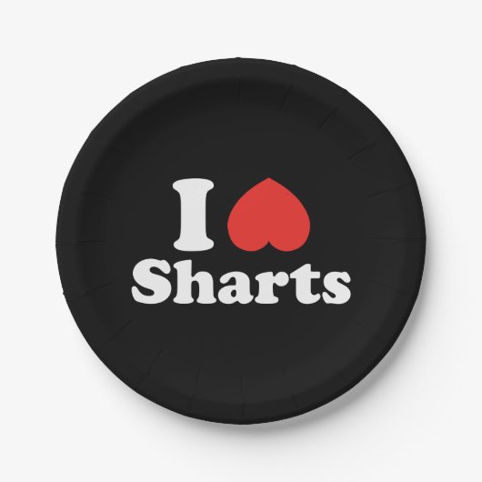 I Heart Sharts Papieren Bordje (Voorkant)