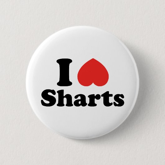 I Heart Sharts Ronde Button 5,7 Cm (Voorkant)