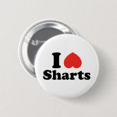 I Heart Sharts Ronde Button 5,7 Cm (Voorkant /achterkant)