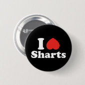 I Heart Sharts Ronde Button 5,7 Cm (Voorkant /achterkant)