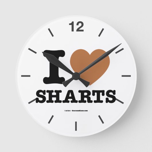 I Heart Sharts Ronde Klok (Voorkant)