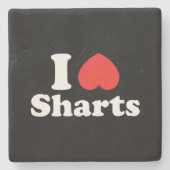 I Heart Sharts Stenen Onderzetter (Voorkant)