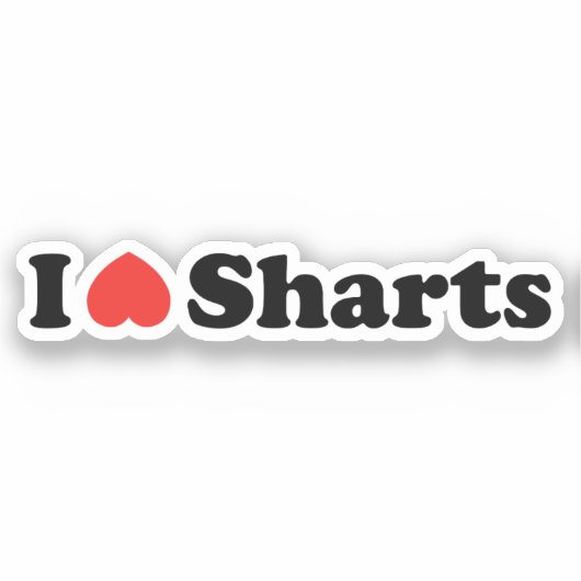 I Heart Sharts Sticker (Voorkant)