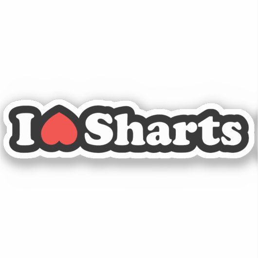 I Heart Sharts Sticker (Voorkant)