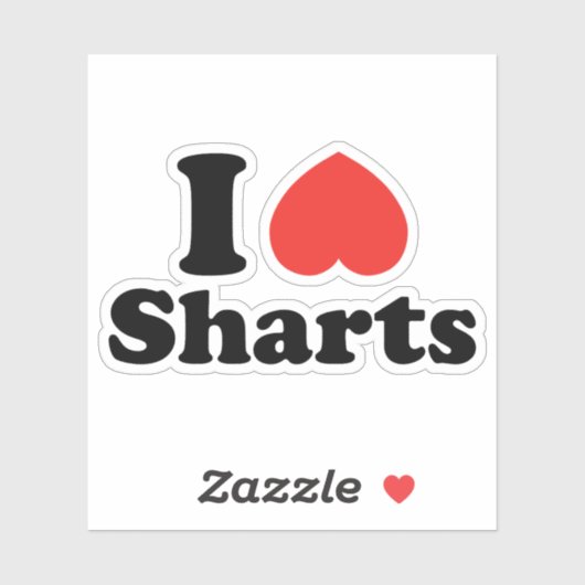 I Heart Sharts Sticker (Vel)
