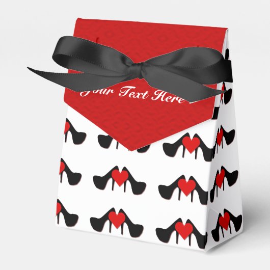 I Heart Shoes Pattern Favor Box Bedankdoosjes (Voorkant Zijde)