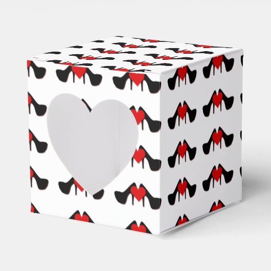 I Heart Shoes Pattern Heart Favor Box Bedankdoosjes (Voorkant Zijde)