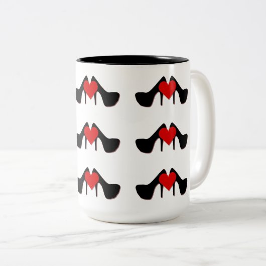 I Heart Shoes Pattern Mok (Voorkant rechts)