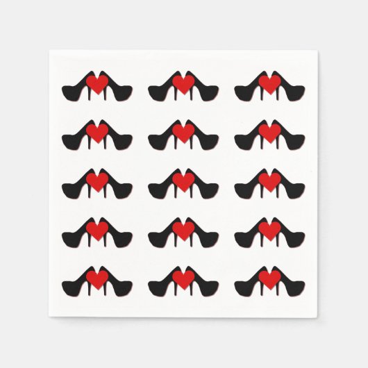 I Heart Shoes Pattern Napkins Servet (Voorkant)