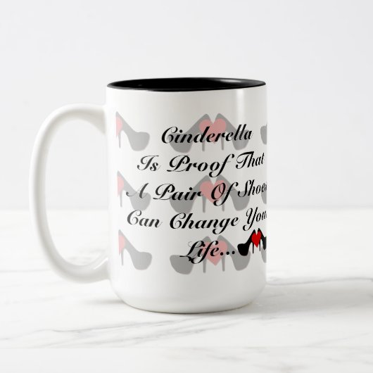 I Heart Shoes Pattern Shoe Quote Mok (Links)