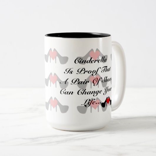 I Heart Shoes Pattern Shoe Quote Mok (Voorkant rechts)