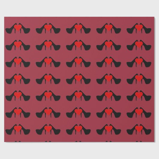 I Heart Shoes Pattern Wrapping Paper Cadeaupapier (Vlak)
