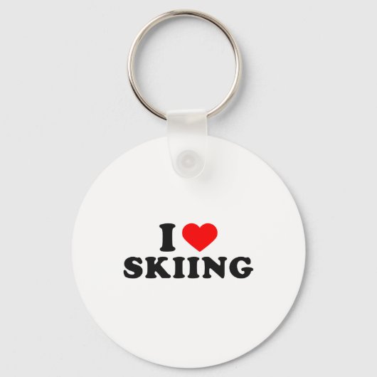 I Heart Skiing Love Snow Lover Sleutelhanger (Voorkant)