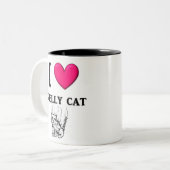 I "Heart" Smelly Cat Tweekleurige Koffiemok (Voorkant links)