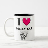 I "Heart" Smelly Cat Tweekleurige Koffiemok (Links)