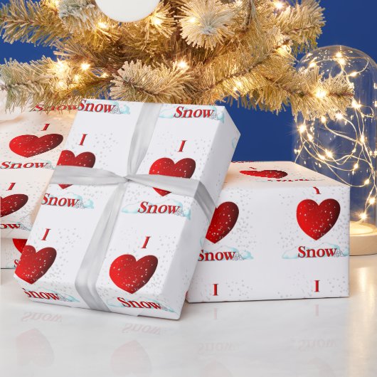 I Heart Snow Cadeaupapier (Feestdagen)