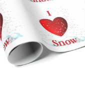 I Heart Snow Cadeaupapier (Rol Hoek)