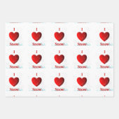 I Heart Snow Inpakpapier Vel (Voorkant)