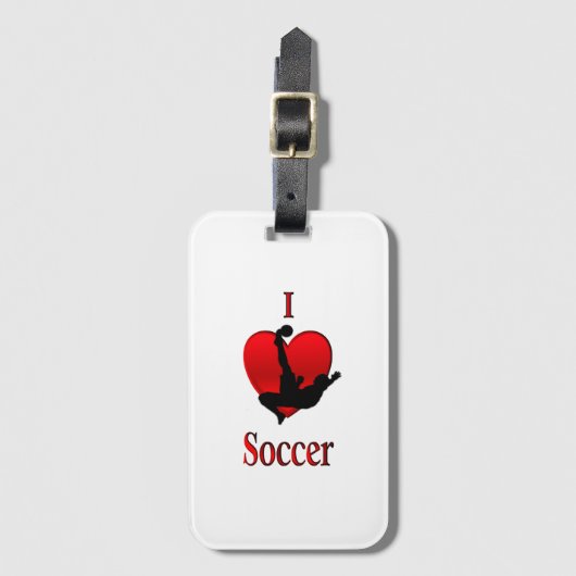 I Heart Soccer Bagagelabel (Voorkant (verticaal))