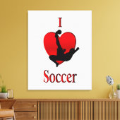 I Heart Soccer Canvas Afdruk (Insitu (Woonkamer))