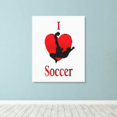 I Heart Soccer Canvas Afdruk (Insitu (Houten vloer))