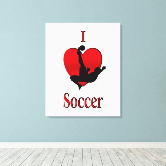 I Heart Soccer Canvas Afdruk (Insitu (Houten vloer))