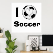 I Heart Soccer Poster (Thuiskantoor)