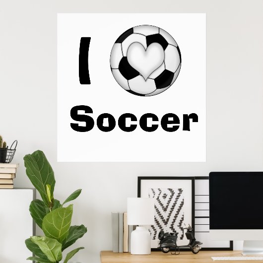 I Heart Soccer Poster (Thuiskantoor)