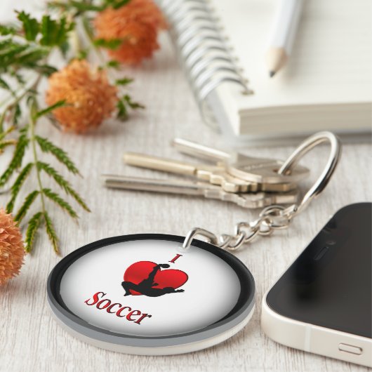 I Heart Soccer Sleutelhanger (Voorkant Rechts)
