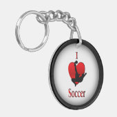I Heart Soccer Sleutelhanger (Voorkant Links)