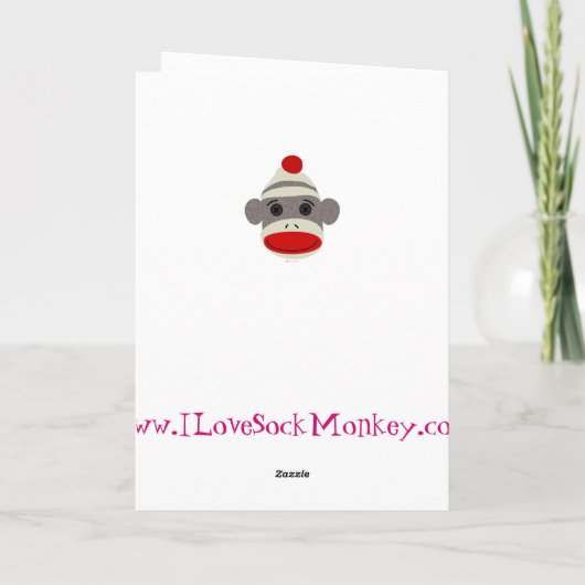 I Heart Sock Monkey Kaart (Achterkant)