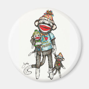 I Heart Sock Monkeys Magneet