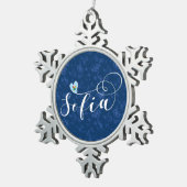 I Heart Sofia Flag, Bulgarije Tin Sneeuwvlok Ornament (Rechts)