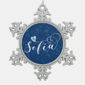 I Heart Sofia Flag, Bulgarije Tin Sneeuwvlok Ornament (Voorkant)