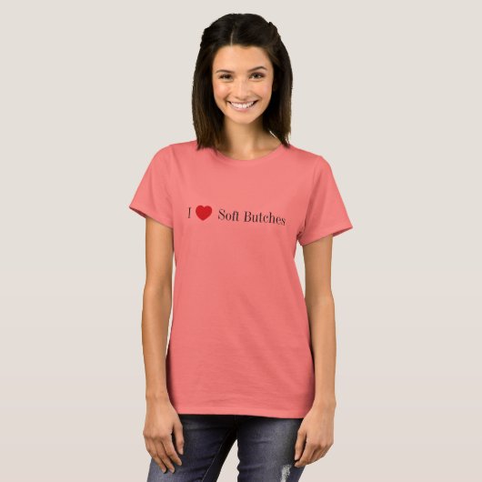 I heart Soft Butches ringer T-shirt (Voorkant volledig)
