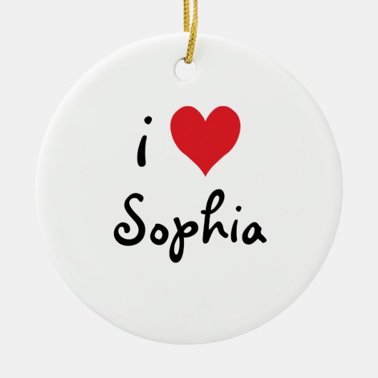 i Heart Sophia Keramisch Ornament (Voorkant)