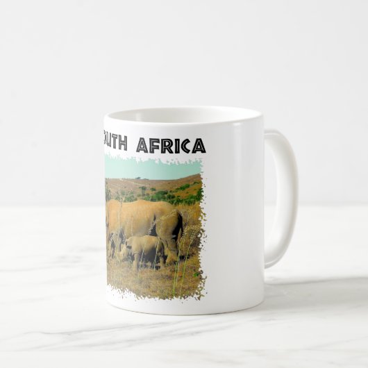 I Heart South Africa Rhino tot riet Koffiemok (Voorkant rechts)