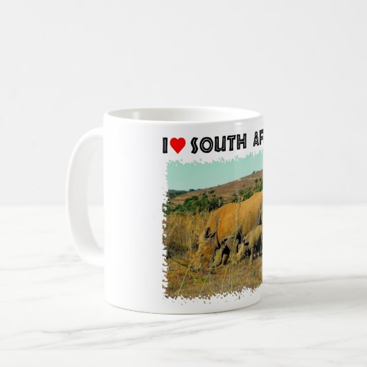 I Heart South Africa Rhino tot riet Koffiemok (Voorkant links)