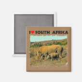 I Heart South Africa Rhino tot riet Magneet (Voorkant / Achterkant)